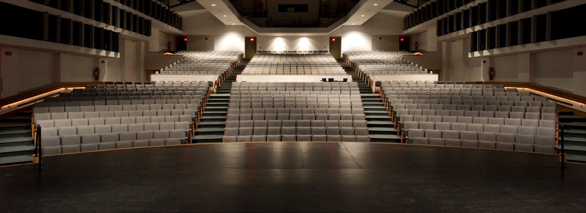View from the stage of Performing Arts Center seating area